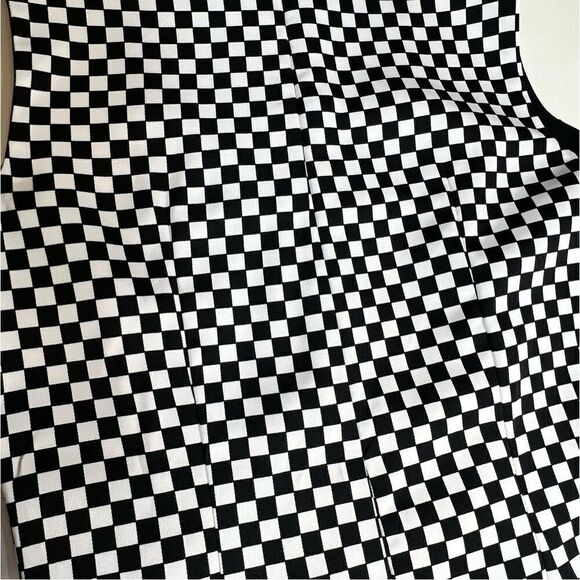 RINASCIMENTO Women’s Dress Checkered made in Italy Black White Sleeveless sz M - Picture 9 of 12